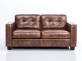 Sofá 2 plazas tapizado 170x90x85 cm - Marrón envejecido - Diseño clásico con respaldo acolchado