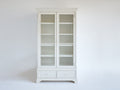 Vitrina de madera 100x40x190 cm - blanco - diseño clásico con puertas de cristal