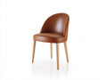 Silla de comedor tapizada marrón 50x55x82 cm - diseño moderno con respaldo curvado y estructura de madera para interior