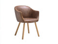 Silla de comedor tapizada 65x60x80 cm - cuero sintético marrón - diseño moderno